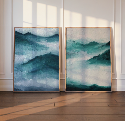 “Tranquility Series” Original Paintings (diptych)