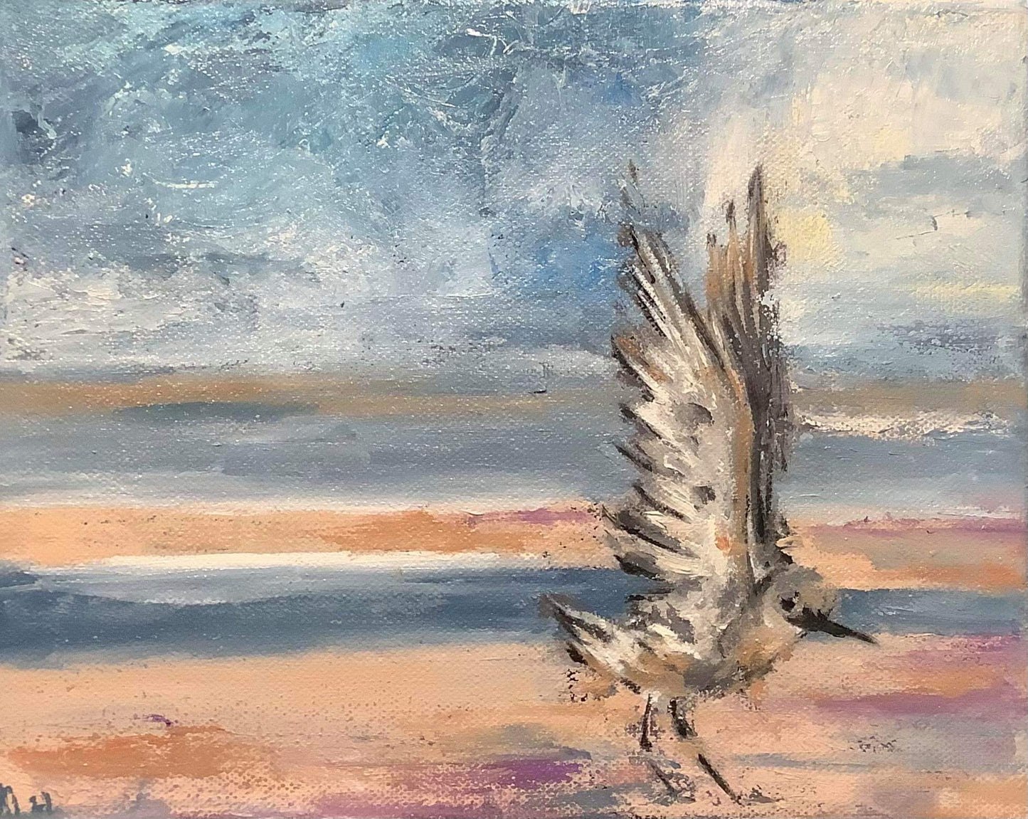 “Sandpiper Study on the Flats” Original Painting