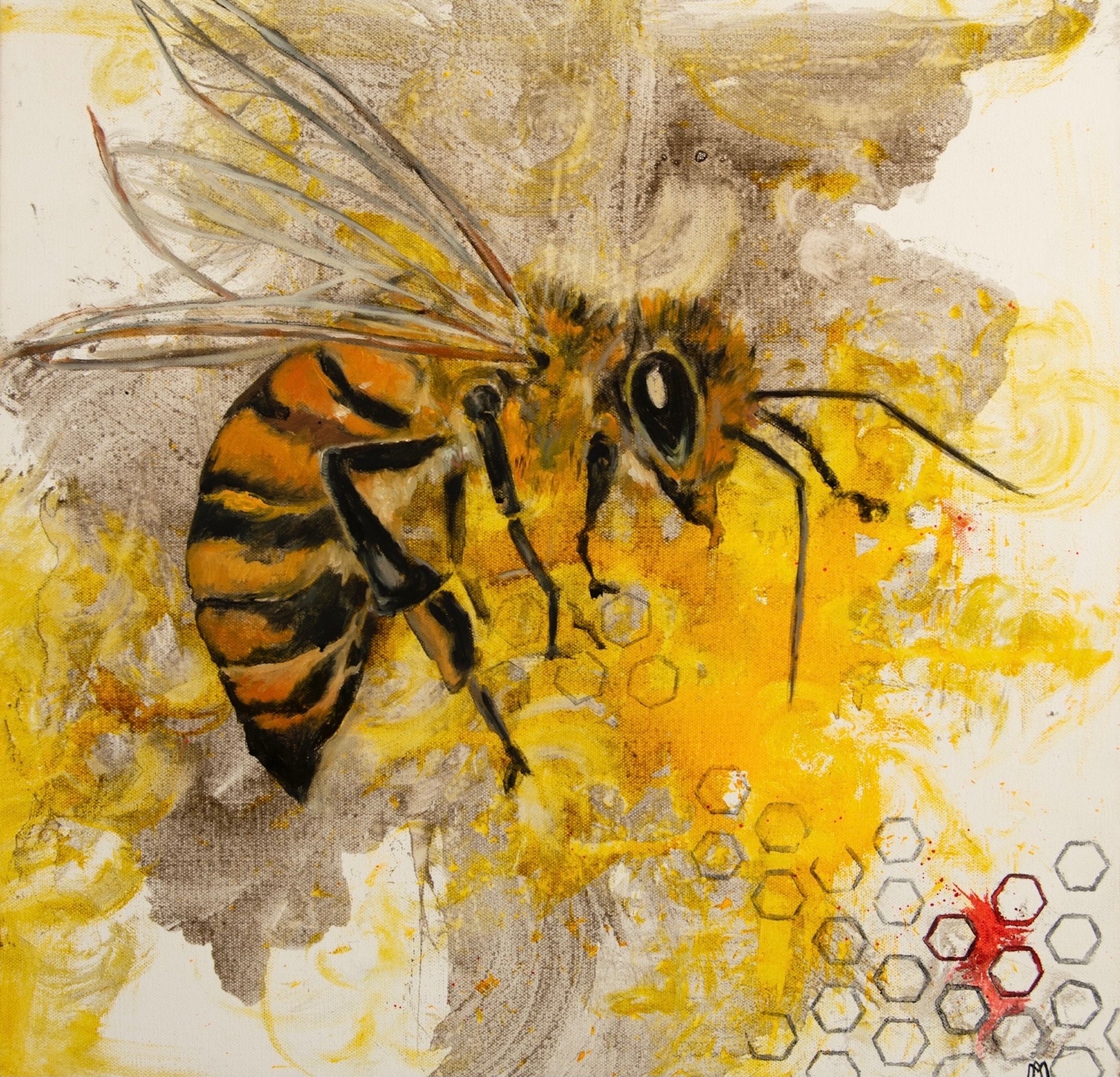 Painted Bee, 4.72 x 4.72 postcard
