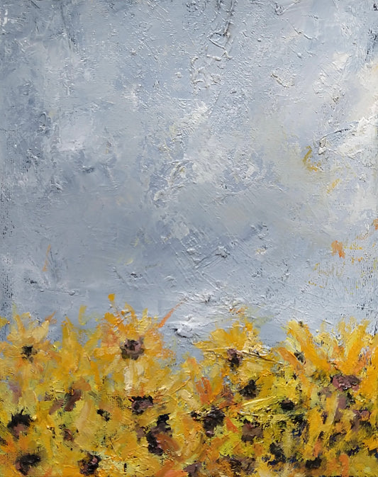 Small Sunflower study, original painting