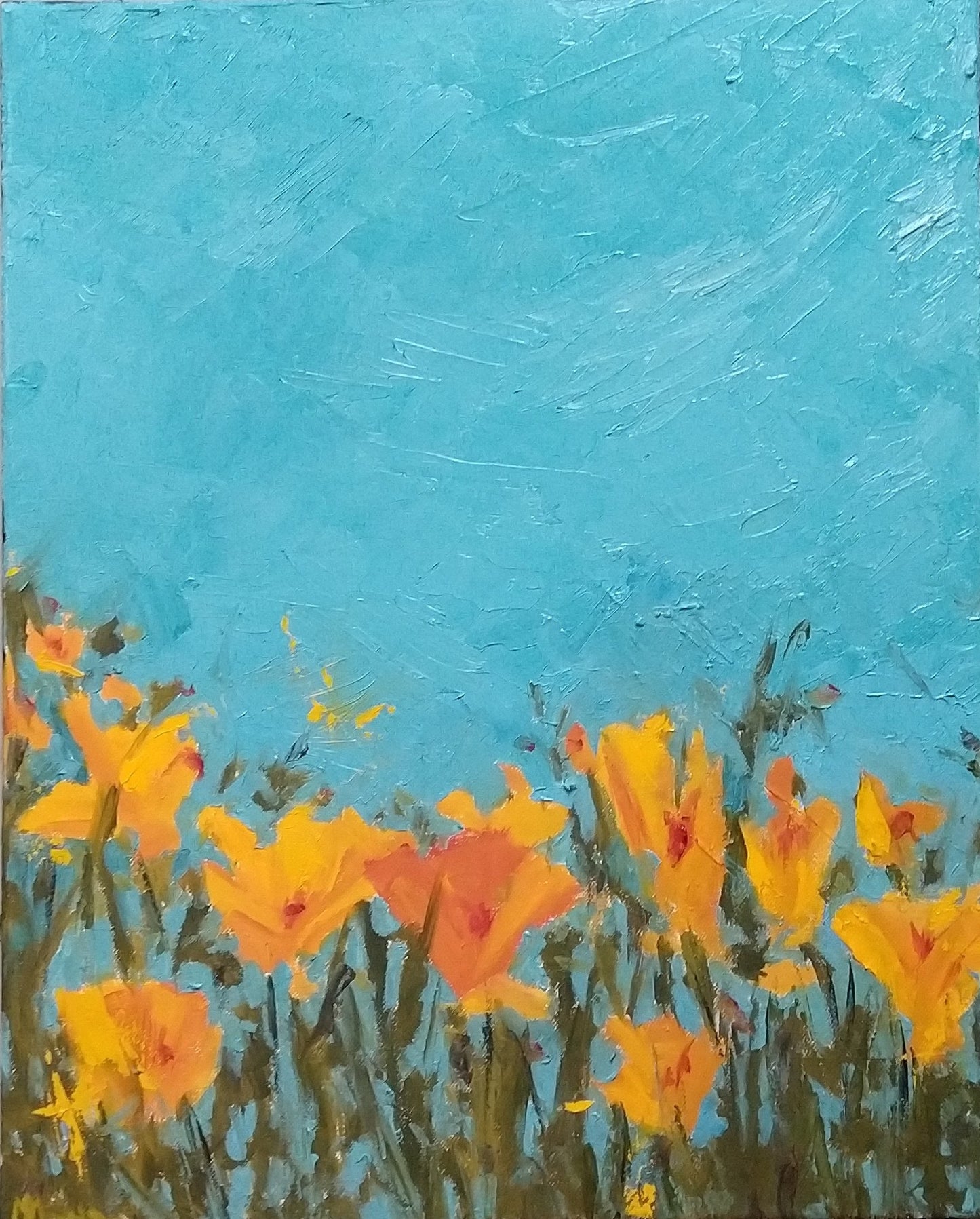 “Dreaming in a Field of California Poppies” Original Painting