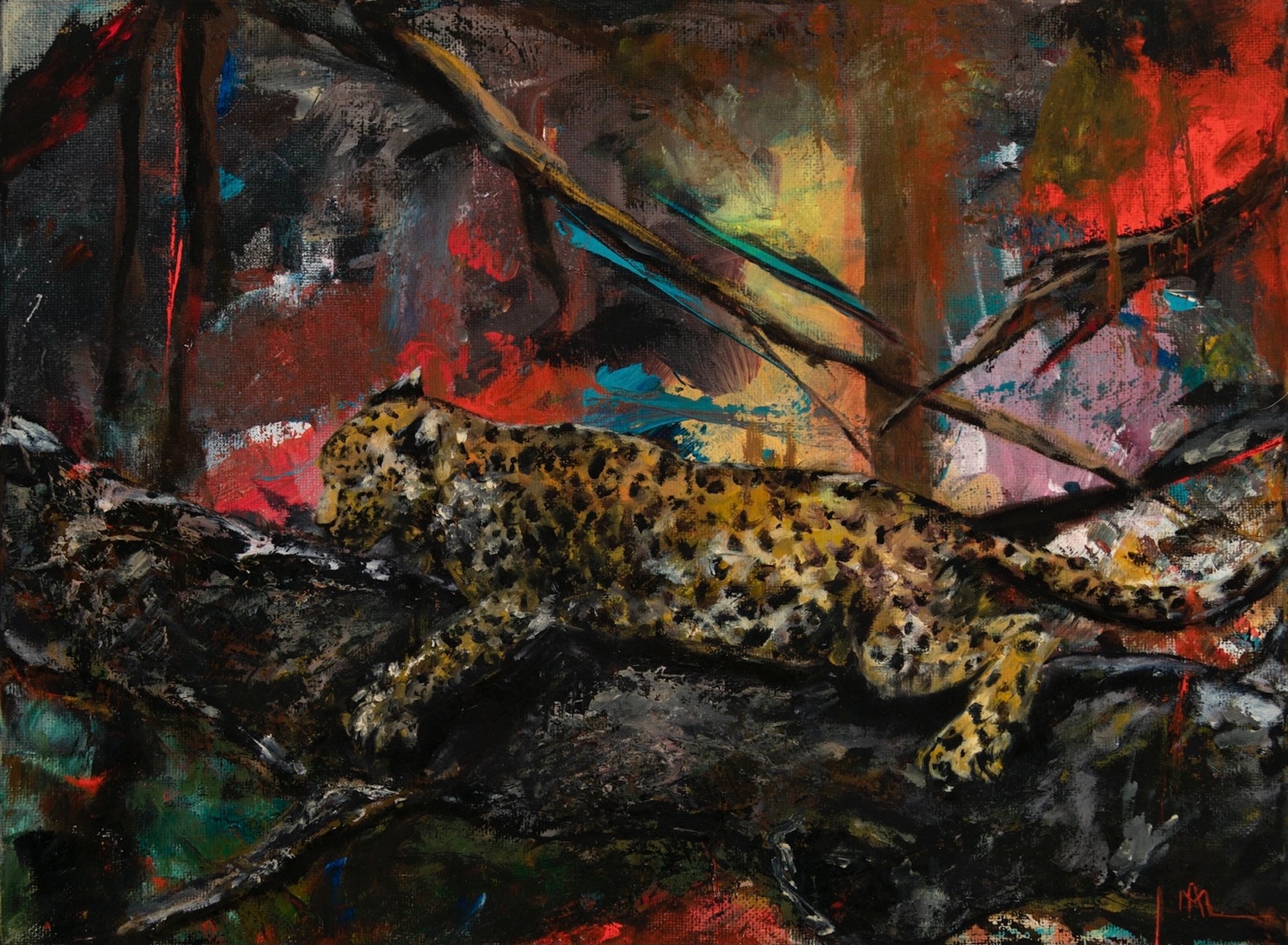 Leopard, 4 x 6 postcard